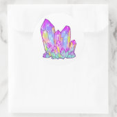 レインボークリスタルきらめくの大ステッカー ラウンドシール (バッグ)