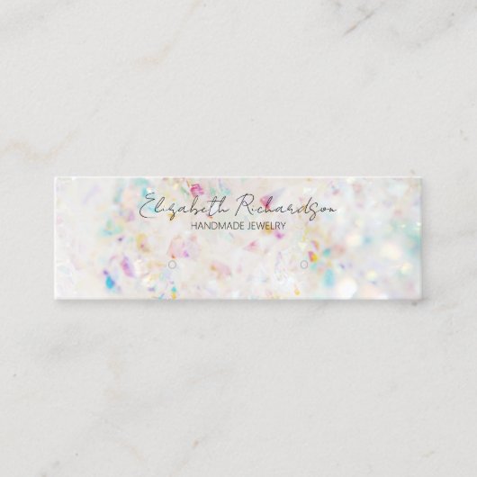 レインボークリスタルエレガントイヤリングホルダーディスプレイ スキニー名刺 (正面)