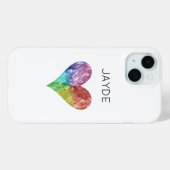 レインボークリスタルハート携帯電話ケース Case-Mate iPhoneケース (裏面 (横))