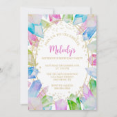 レインボークリスタル誕生日パーティーへの招待 招待状 (正面)