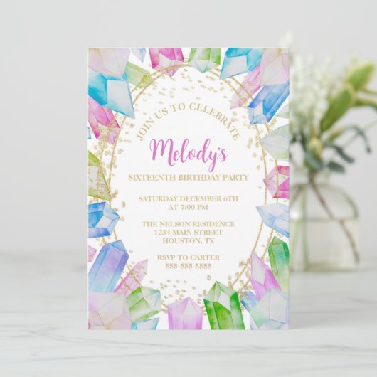 レインボークリスタル誕生日パーティーへの招待 招待状 (スタンド正面)