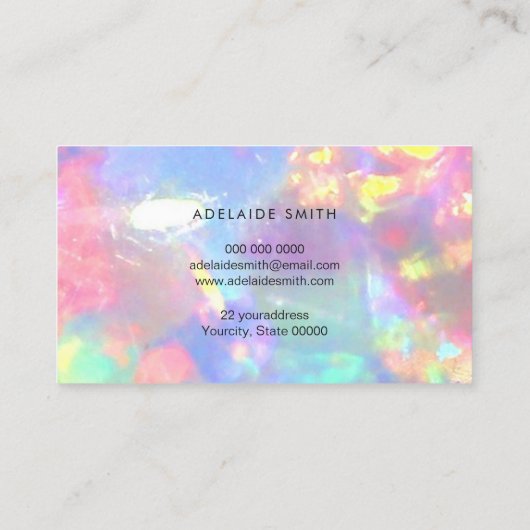 レインボークリスタルopal写真 名刺 (裏面)