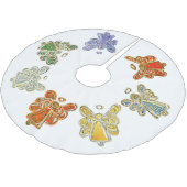 レインボークリスマスエンジェルツリースカート ブラッシュドポリエステルツリースカート (アングル)