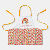 レインボークリスマスカラフルかわいいおもしろい パーソナライズされた エプロン (正面)