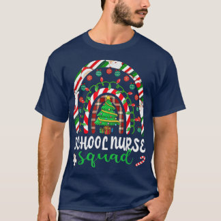 レインボークリスマスツリースクールナーススクーメリードCh Tシャツ