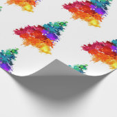 レインボークリスマスツリービューティフルカラフルフェスティバル ラッピングペーパー (角)