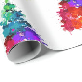 レインボークリスマスツリービューティフルカラフルフェスティバル ラッピングペーパー (ロールコーナー)