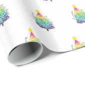 レインボークリスマスツリーラッピング紙 ラッピングペーパー (ロールコーナー)