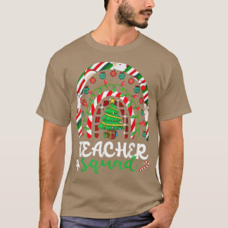 レインボークリスマスツリー先生スクワッドクライストメリーム Tシャツ