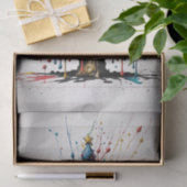 レインボークリスマスツリー油スプラッシュデクページ紙 薄葉紙 (ギフト)