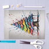 レインボークリスマスツリー油スプラッシュデクページ紙 薄葉紙 (クラフト)