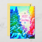 レインボークリスマスツリー葉書 ポストカード (正面/裏面)