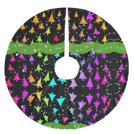 レインボークリスマスツリー ブラッシュドポリエステルツリースカート (正面)