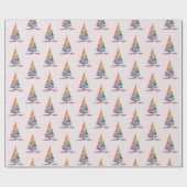 レインボークリスマスツリー ラッピングペーパー (フラット)