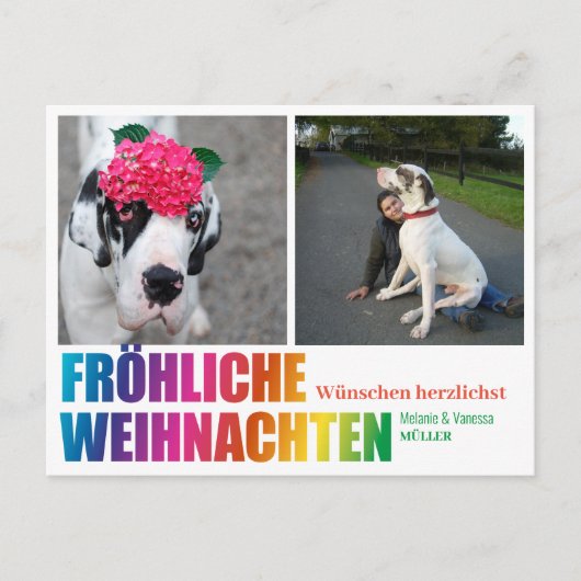 レインボークリスマスポストカード ポストカード (正面)