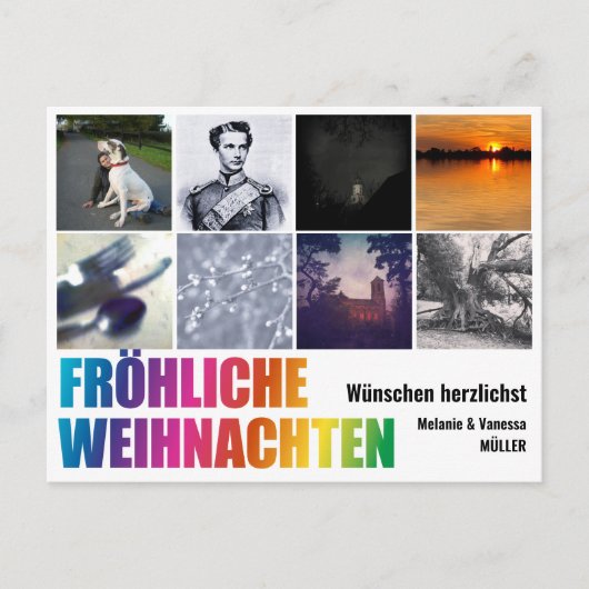 レインボークリスマスポストカード ポストカード (正面)