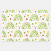 レインボークリスマスラッピング紙シート ラッピングペーパーシート (正面2)