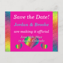 [レインボークリンクル結婚ズ]ハートはがきピンク