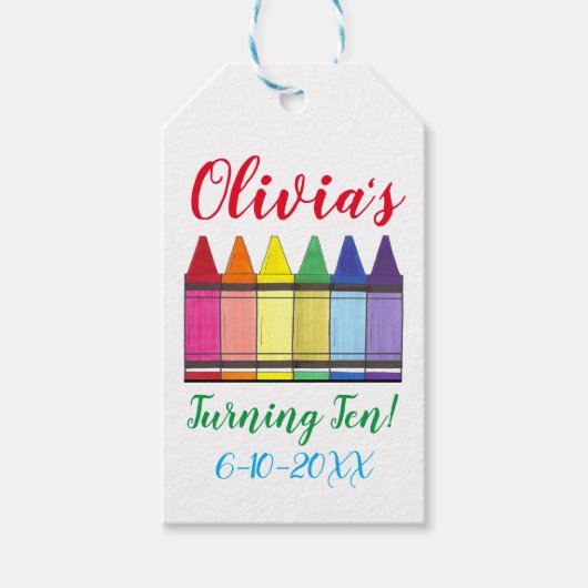 レインボークレイオンズアーティストアートチャイルドバースデーパーティー ギフトタグ (正面)
