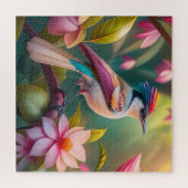 レインボークレステッドジェイファンタジーバード ジグソーパズル (横)