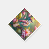 レインボークレステッドジェイファンタジーバード スタンダードカクテルナプキン (角)