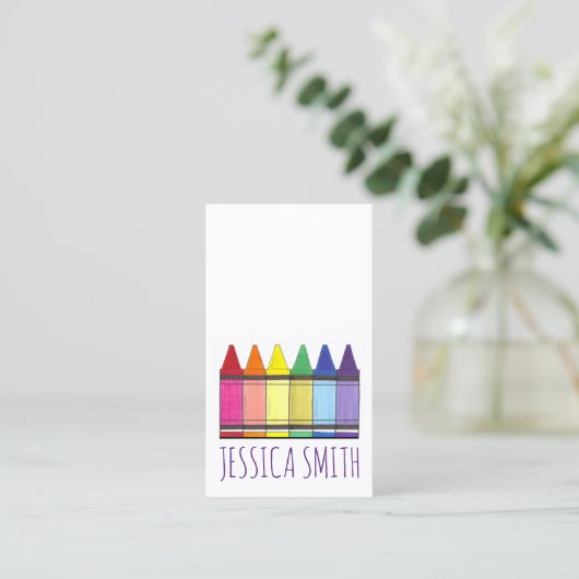レインボークレヨンズアーティストアート先生プライド教育 名刺 (スタンド正面)