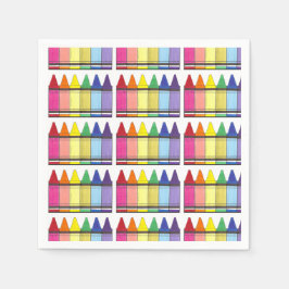 レインボークレヨンズアーティストクラス誕生日パーティー スタンダードカクテルナプキン