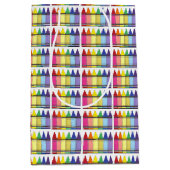 レインボークレヨンズアーティストクラス誕生日パーティー ミディアムペーパーバッグ (正面)