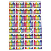 レインボークレヨンズアーティストクラス誕生日パーティー ミディアムペーパーバッグ (裏面)