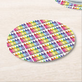 レインボークレヨンズアーティストクラス誕生日パーティー ラウンドペーパーコースター (アングル)