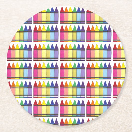 レインボークレヨンズアーティストクラス誕生日パーティー ラウンドペーパーコースター (正面)