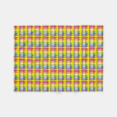 レインボークレヨンズアートスクール先生アーティストカラーリング フリースブランケット (正面(横))