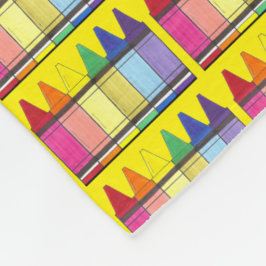 レインボークレヨンズアートスクール先生アーティストカラーリング フリースブランケット