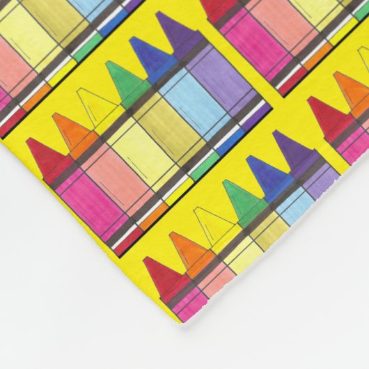 レインボークレヨンズアートスクール先生アーティストカラーリング フリースブランケット (角)