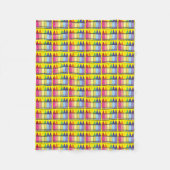 レインボークレヨンズアートスクール先生アーティストカラーリング フリースブランケット (正面)