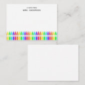 レインボークレヨンズエレメンテパーソナライズされたリー先生 ノートカード (正面/裏面)