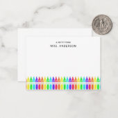 レインボークレヨンズエレメンテパーソナライズされたリー先生 ノートカード (正面/裏面インサイチュ)