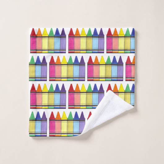 レインボークレヨンズスクールアート先生カラーリングプライド バスタオルセット (ウォッシュタオル)