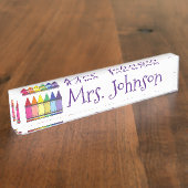 レインボークレヨンズスクールアート先生教育 デスクネームプレート (側面)