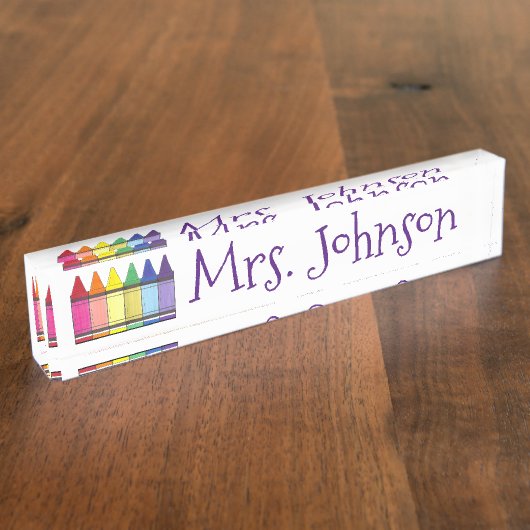 レインボークレヨンズスクールアート先生教育 デスクネームプレート (側面)