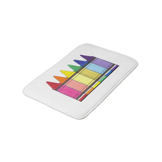 レインボークレヨンズスクール先生アートサプライプライド バスマット (アングル)