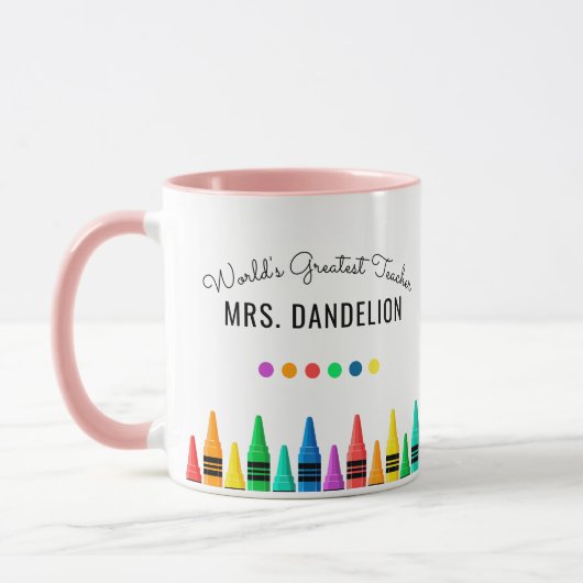 レインボークレヨンズワールドズグレート先生コーヒー マグカップ (左)