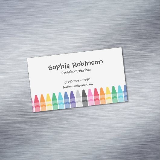 レインボークレヨンプレショールエレメンタル先生 マグネット名刺 (インサイチュ)