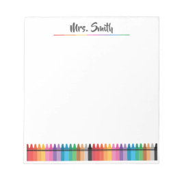 レインボークレヨンプレスクール先生メモ帳 ノートパッド
