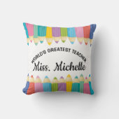 レインボークレヨン世界最大級先生枕 クッション (正面)