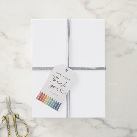 レインボークレヨン先生アビーギフトラベル ギフトタグ (より糸付き)