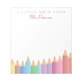 レインボークレヨン先生鑑賞かわいいカラフル ノートパッド (正面)