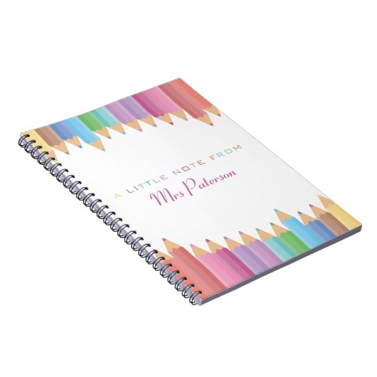 レインボークレヨン先生鑑賞かわいいカラフル ノートブック (右側)