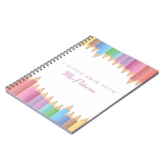 レインボークレヨン先生鑑賞かわいいカラフル ノートブック (左側)