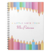 レインボークレヨン先生鑑賞かわいいカラフル ノートブック (正面)